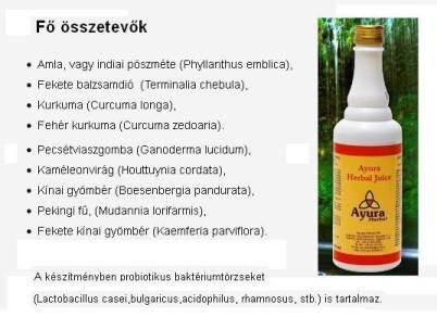 Juice összetevők